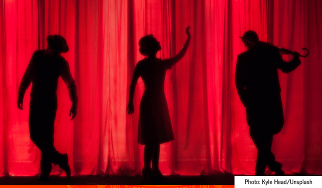 black hollywood firsts quiz featured image red curtain with three silhouettes of actors