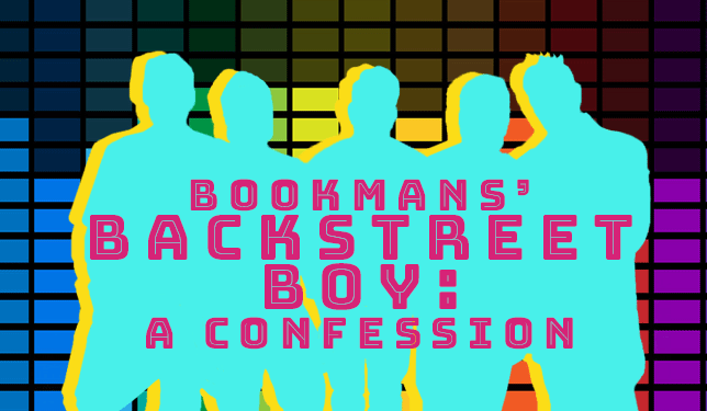 colorful music background with backstreet boys outline